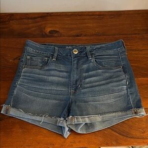 American Eagle Outfitters Women's Distressed Blue Jean Shorts